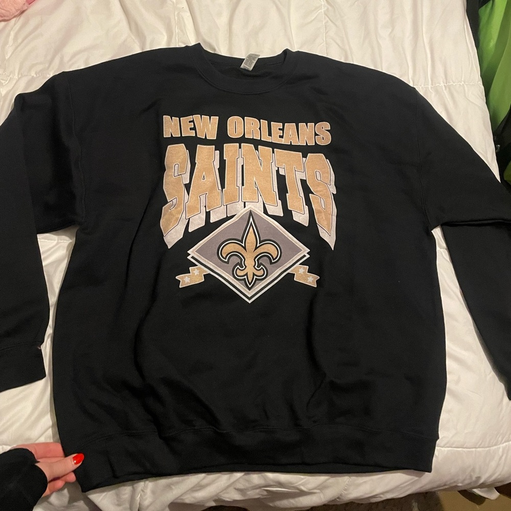 Saints black crewneck sweatshirt unisex XL
